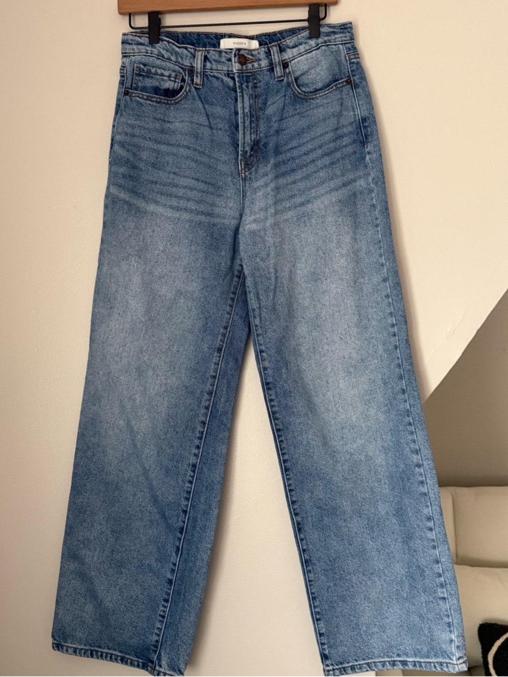 HIDDEN High Rise Straight Leg Jeans 100% Cotton Medium Wash Size 28 - Picture 3 of 7